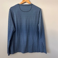 Carbon 2 Cobalt Shirt Mens Large Blue Cotton Long Sleeve Watermark Henley