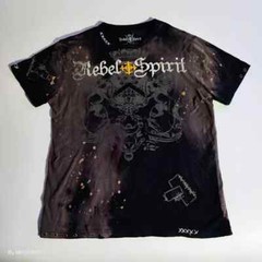 Rebel Spirit T Shirt Men’s XXL Black White Grey Gold Royal Skull Streetwear Used