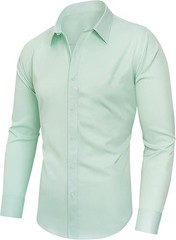 Spring Fashion Stretch Shirt Men Casual Long Sleeves Business Casual Coat