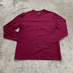 John Ashford Shirt Mens Small Crimson Red Long Sleeve Cotton Casual Adult Tee