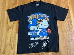 New York Knicks Karl-Anthony Towns Jalen Brunson Hello Kitty BLACK Shirt Unisex