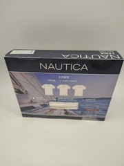 Nautica Cotton V-Neck T-Shirts 3 Pack White Men’s Medium (38-40) NWT