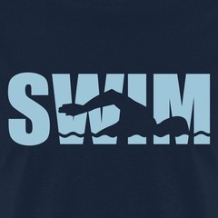 Swimmer Silhouette Swim Lettering Men’s T-Shirt