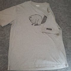 Duluth Trading Co Beaver Graphic Longtail T Shirt Gray XL 100% Cotton NWT