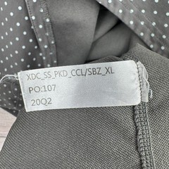 BYLT Drop Cut Lux Polka Dot Short Sleeve T-Shirt Mens XL Gray Stretch Round Hem