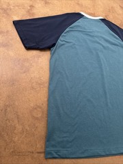 Nike SB Men’s Large Henley T Shirt Teal Blue Raglan 3 Button Skate Dri- Fit Logo