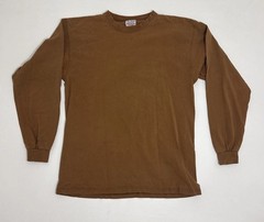 Vintage PLUMA Men’s Medium Heavyweight Brown Long Sleeve T-shirt Made In USA