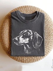 Custom Dog Portrait Comfort Tee Minimalist Pet Art Personalized Dog Lover