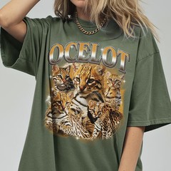 Vintage Ocelot Comfort Tee Bootleg Style Animal Graphic