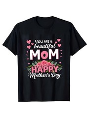 Women’S I Love You Mommy Mom T-Shirt – Floral & Heart Print Mother’S Day Gift,
