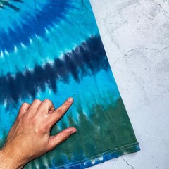 Tye Dye Blue Green Swirl Single Stitch VTG T Shirt Basic Hippie Stoner Vibe XL