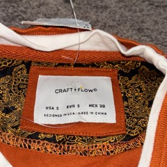 Craft + Flow Mens Pocket T Shirt Small Orange Casual Streetwear Tee NWT