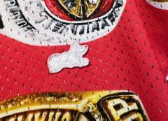 AKOO Mens Championship Rings Shirt Orange Novelty Sports Graphic Jersey Medium