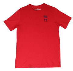 Under Armour Freedom Men’s Large Red Graphic T-Shirt Loose Fit US Flag