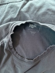 Vintage Everlast Muscle Shirt—Embroidered Logos—Faded Black Men’s Size Large