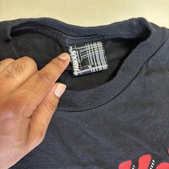 Famous Stars & Straps Script Logo T Shirt Black Red Medium Y2K