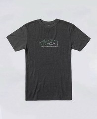 $30 RVCA Men’s Bordered T-Shirt Short Sleeves Black Heather Slim Fit Size XL