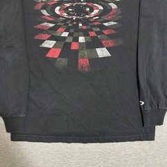Oakley Y2K Checkerboard Vortex Spiral Graphic Long Sleeve Tee Faded Black Small
