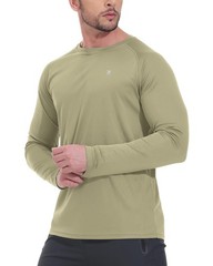 Mens Sun Protection Hiking Shirts Long Sleeve Water UPF 50+ SPF UV Shirts Lig…