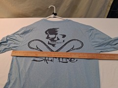 Salt Life SLX UVAPOR Long Sleeve T-shirt, Sz. Med Light Blue Poly/Spandex Blend