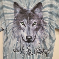 VTG Liquid Blue Tie Dye Y2K Great Wolf Lodge 2003 T-Shirt Sz-Med. Brian Fox