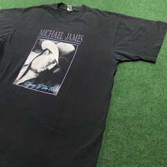 Vintage Michael James Shirt Mens XL Black 90S Country Closer To The Fire Tee USA