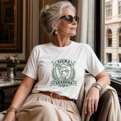 Sigma Grandma Shirt Funny Crest Graphic Tee Nana Grandmother Gift T-Shirt