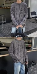 Men’s Distressed Long Sleeve T-Shirt Harajuku Aesthetic Ripped Pullover Top