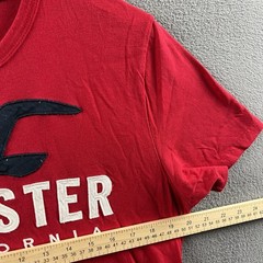Hollister Shirt Mens Medium Red Beach Surf Outdoor Y2K Preppy Embroidered Logo