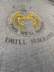 Vintage Drill Sergeant M T Shirt C-13-4 This We’ll Defend Single Stitch USA Punk