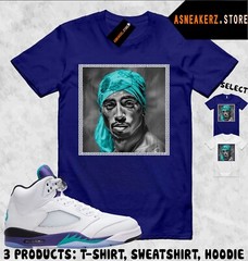 Tee Shirt Matching AJ 5 Grape 2025 To Match Sneaker Tupac T-Shirt