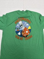 District Perfect Tri Kings Hawaiian Green Tee L Vaccinated For My Ohana Shirt