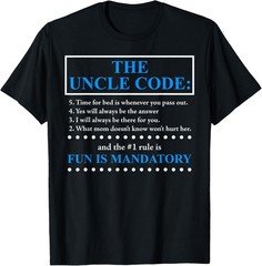 Mens The uncle code funny uncle saying T-Shirt