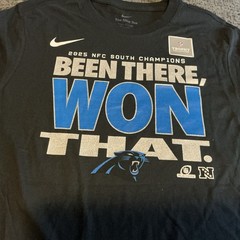 Carolina Panthers Shirt Black NFL Football Nike 2025 NFC Champs Size Small