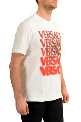 Versace Men’s Logo Print White Crewneck Short Sleeve T-Shirt US 3XL IT 58