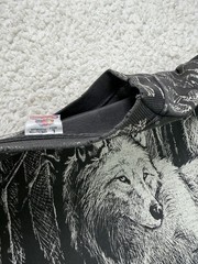 Vintage AOP Wolf T-Shirt All Over Print L Black & White Single Stitch USA Made
