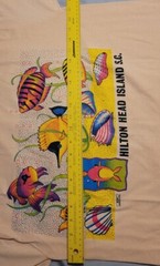 Vintage 90’s Anvil Single Stitch Colorful Neon Fish Shirt S.C. XL Apricot Color