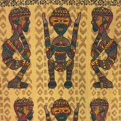 Vintage Art T Shirt Mens XL White Bali Primitive Native Hand Made Single Stitch