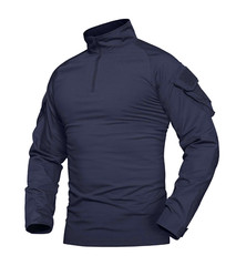 Mens Shirts Atheletic Training Outdoor 1/4 Zipper Long Sleeve Shirt with Pockets