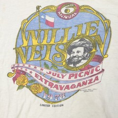 Rare VTG Willie Nelson July Picnic Extravaganza 1978 Festival Ringer T Shirt 70