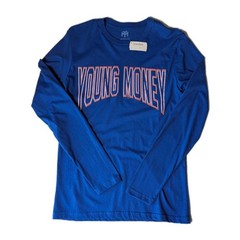 Young Money Nieman Marcus Shirt Long Sleeve Blue Graphic Rap Cotton Collab