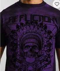 Affliction American Customs Copperhead Bend T-Shirt Men’s Purple Skull 3XL