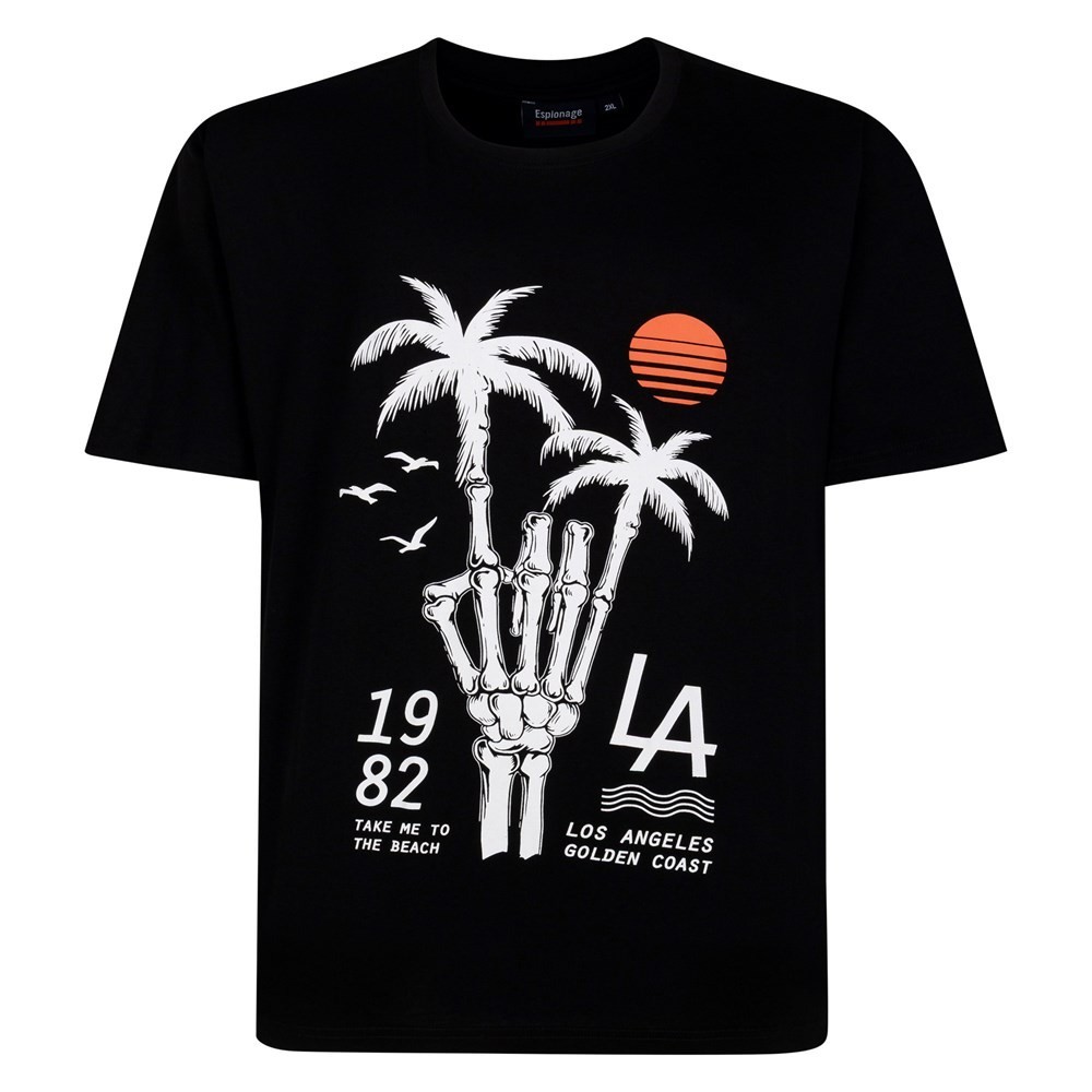 NEW IN ESPIONAGE BLACK SKELETON TEE SHIRT T448 2XL3XL 4XL5XL6XL7XL8XL