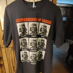 Star Wars Expressions Of Vader Black T-Shirt Mens Large Darth Vader Short Sleeve