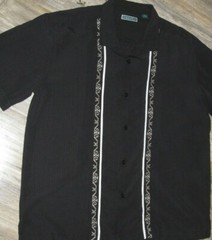 MENS XL SHIRT CUBAVERA CHEST 48 LENGTH 31 75 RAYON 25 POLYESTER VG CONDITION