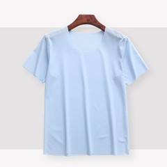 Men’s Breathable Ice Silk Tee Short Sleeve Loose Fit Round Neck Home Top