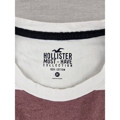 Hollister Mens Must-Have Collection Striped T-Shirt Burgundy White Medium