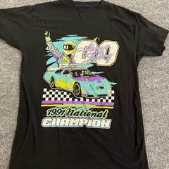 Unbranded T-Shirt Mens Size S Black 1991 National Champion Racing Graphic Tee