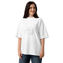 Custom Dog Portrait T-Shirt Personalized Pet Shirt Oversized Tee Gift