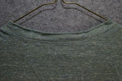 True Grit Henley Shirt Mens XL Green Long Sleeve Slub Knit Cotton Rayon Heather